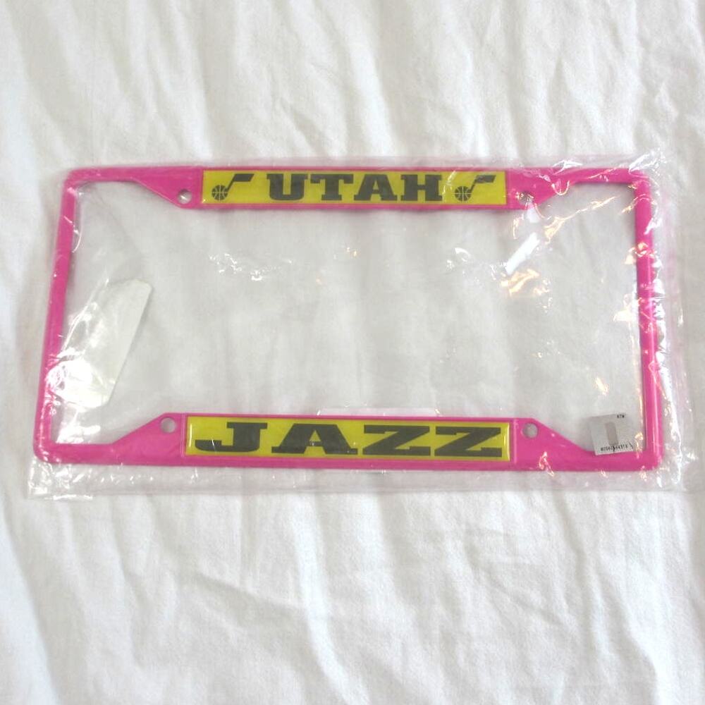 NIP FANMATS Utah Jazz License Plate Frame Pink